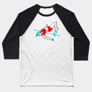 Woman doing High Jump Baseball T-Shirt